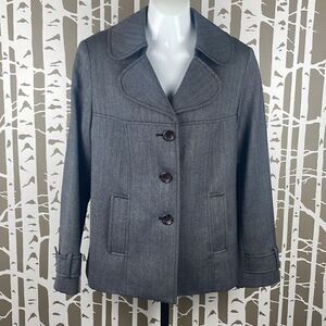 Pendleton 100% Virgin Wool Peacoat Blazer Herringbone Stripe 12